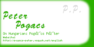 peter pogacs business card